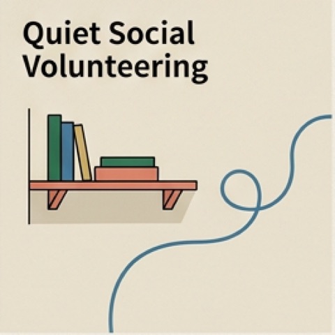 Quiet service shelf with muted social connection lines